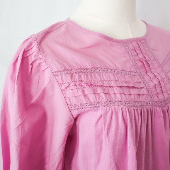 J Crew Puff Sleeve Lace Accent Top - Medium, Lilac - Picture 4 of 6